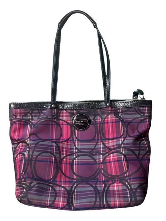 Coach Handbags - Coach Purple & Magenta poppy tartan  Plaid Y2K signature Tote